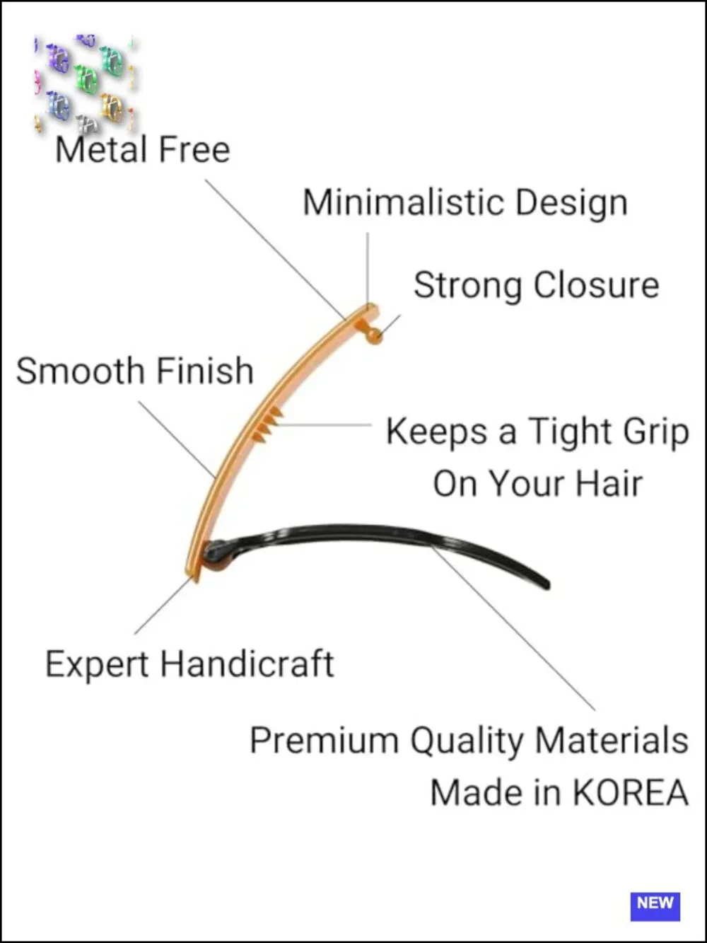12pcs Non-Metal Hair Barrettes Set for Thick Fine Hair, Handmade Snap Hairpin